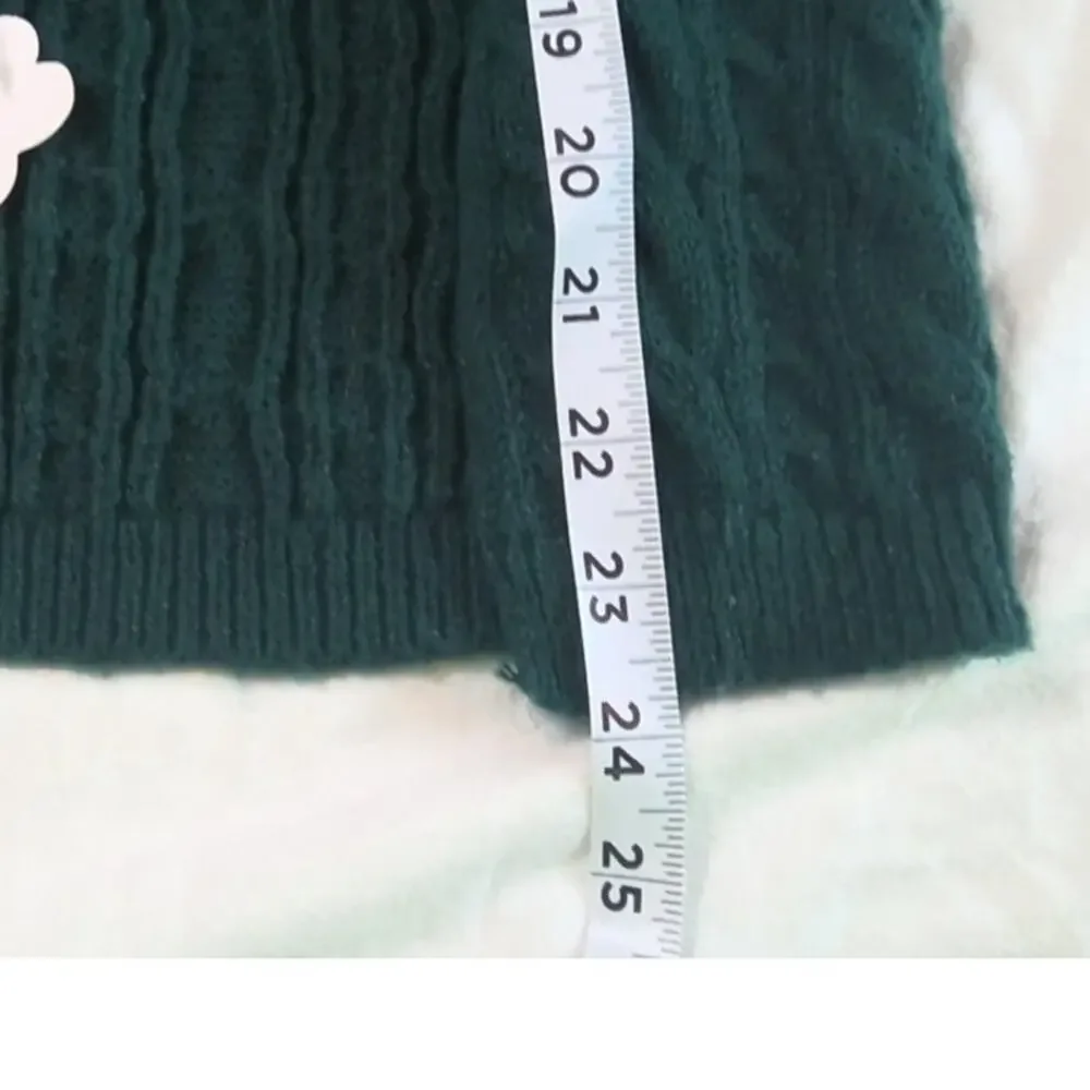 NWT Lorehelina Green Cable Knit Turtleneck Dog Sweater XXL 24